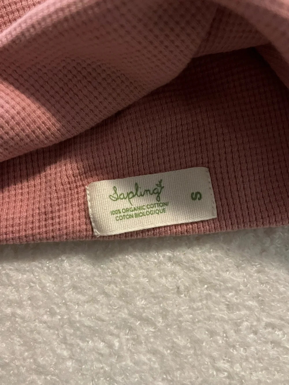 Organic Cotton Waffle Knit Beanie in Dusty Pink 0-6m